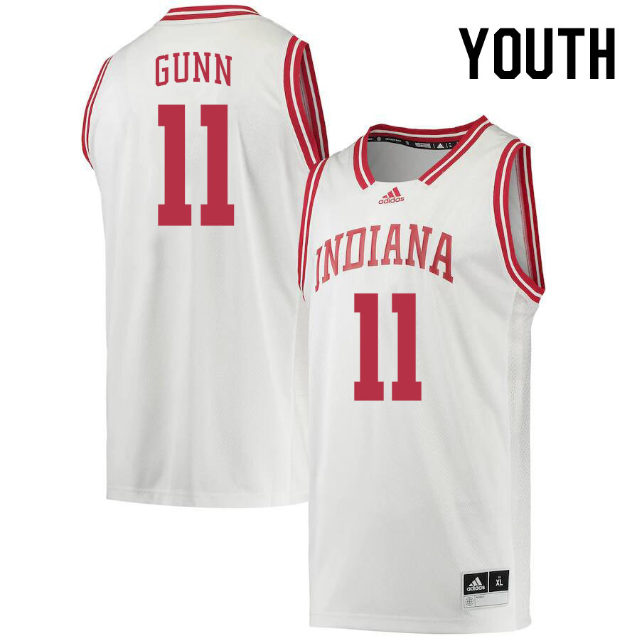 Youth #11 CJ Gunn Indiana Hoosiers College Basketball Jerseys Stitched Sale-Retro